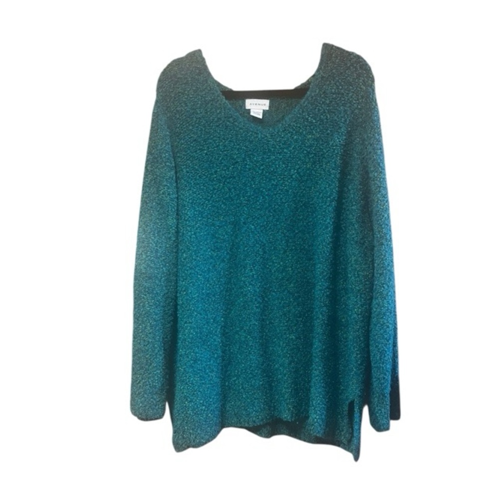Avenue‎ Popcorn Knit V Neck Sweater